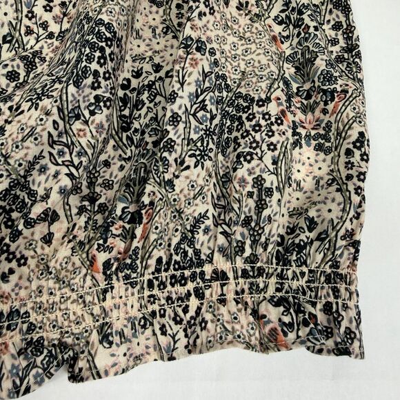 Paige Elise Floral Puffed Sleeve Crop Top In Ecru Multi Short Sleeve Medium - Picture 8 of 11